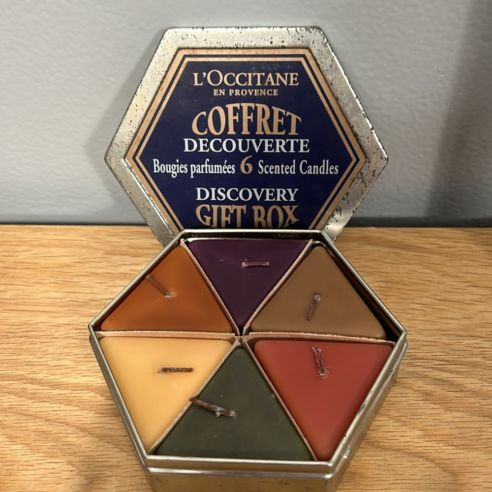 L'Occitane En Provence Coffret Bougies Perfumes Scented Candle Gift Box Hexagon